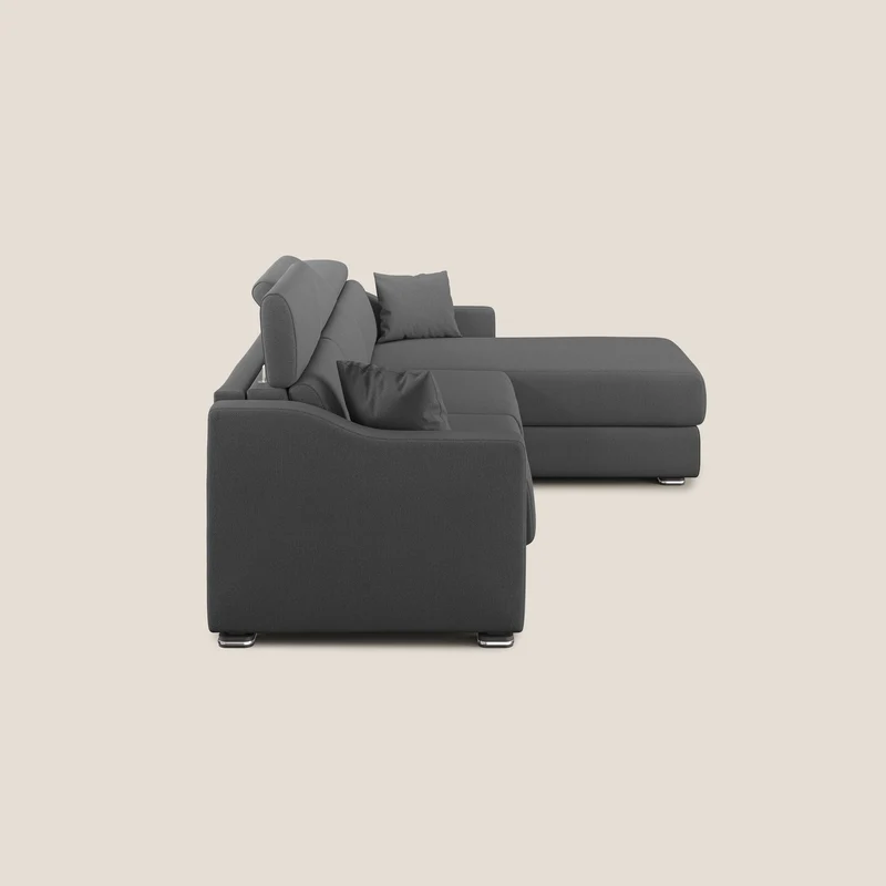 Amber canapé d'angle convertible en tissu détachable T05 anthracite