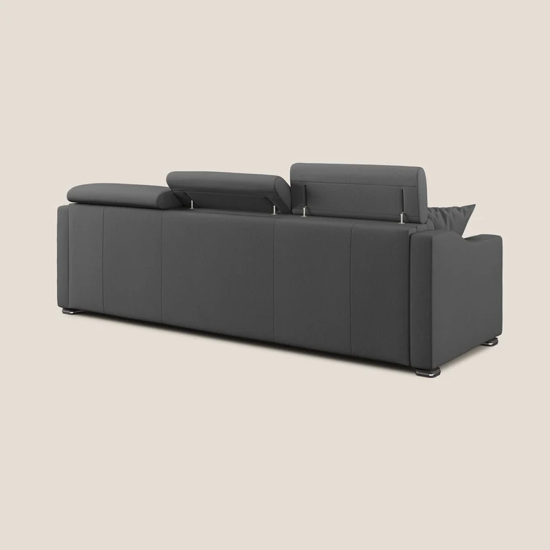 Amber canapé d'angle convertible en tissu détachable T05 anthracite