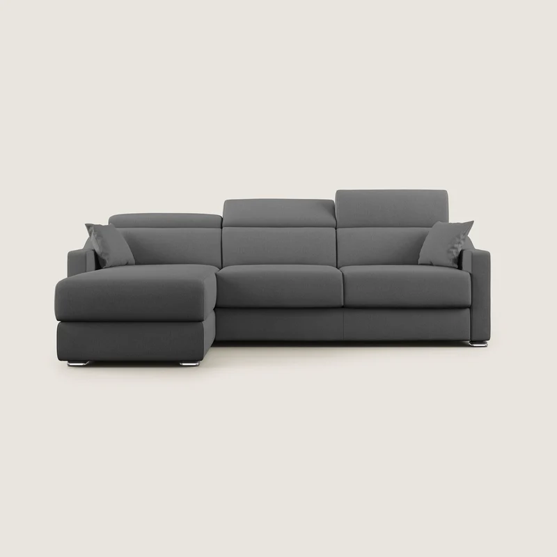 Amber canapé d'angle convertible en tissu détachable T05 anthracite