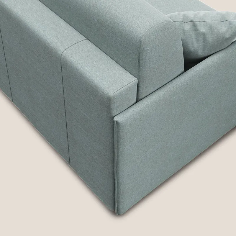 Evans canapé lit convertible en tissu recyclé bleu ciel