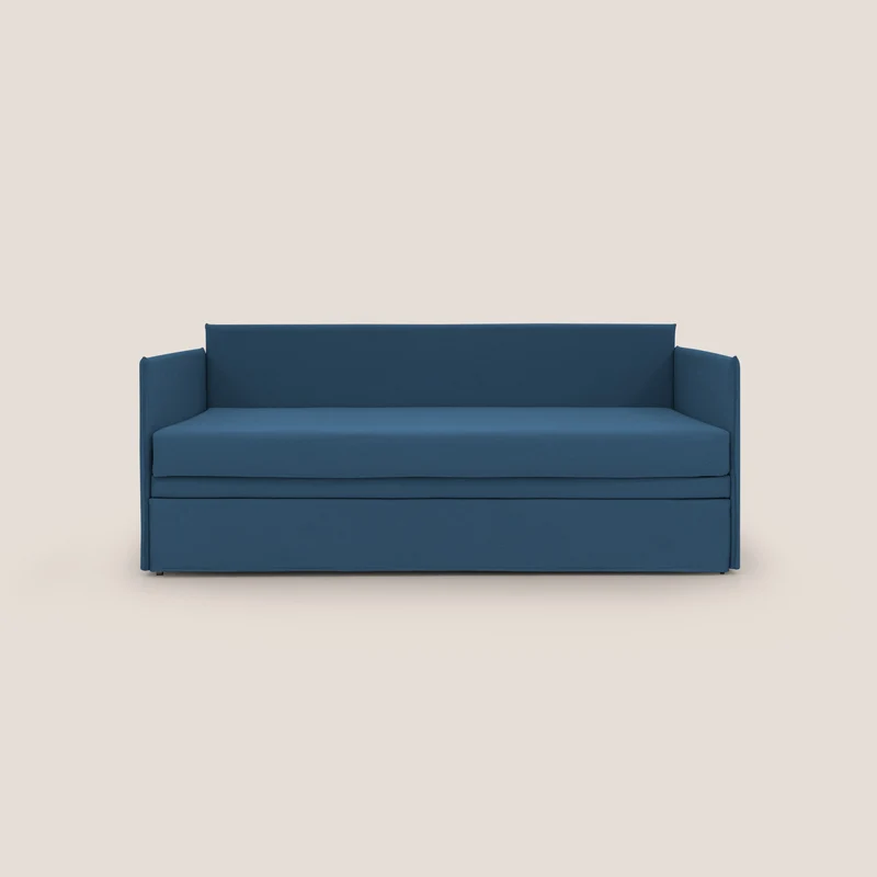 Brenta Canapé duplex avec lits jumeaux et tissu effet coton imperméable T13 bleu