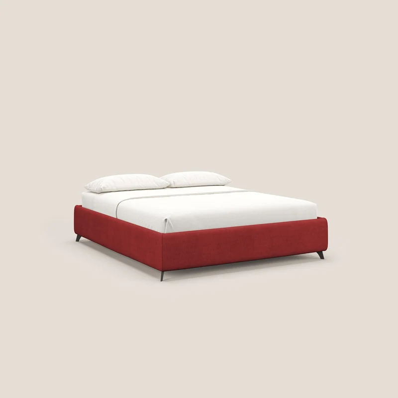 Sara sommier avec rangement en tissu imperméable T02 rouge