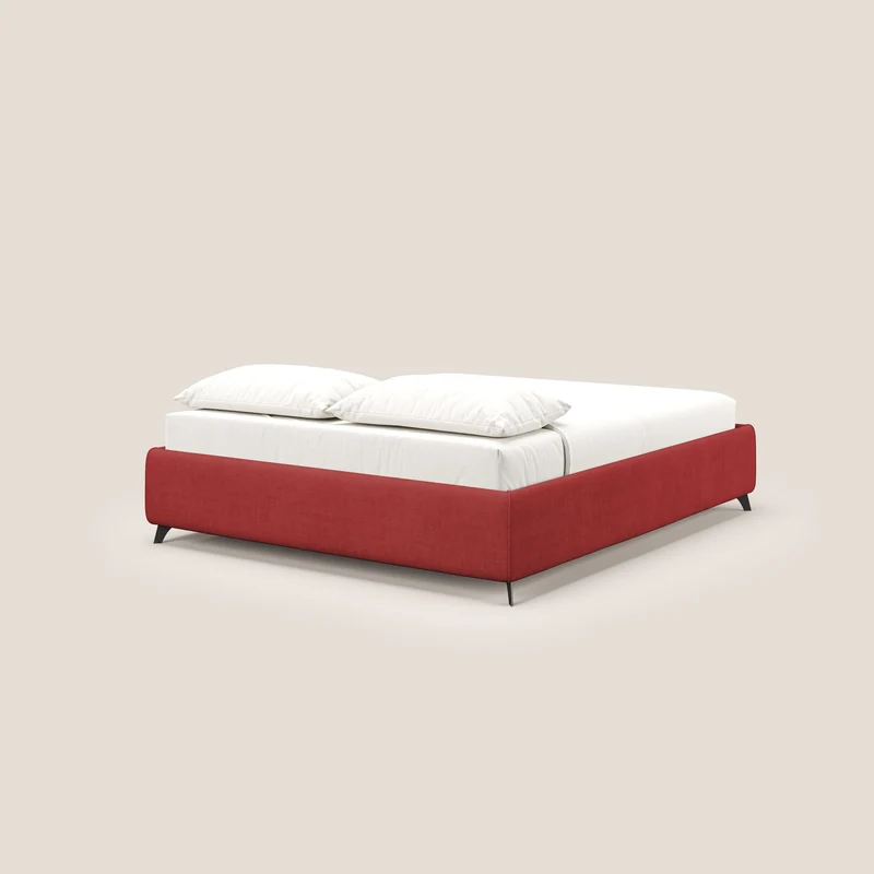 Sara sommier avec rangement en tissu imperméable T02 rouge
