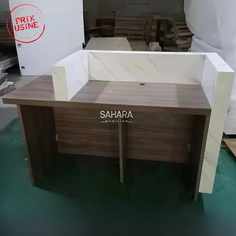 Comptoir de réception en bois 1m60