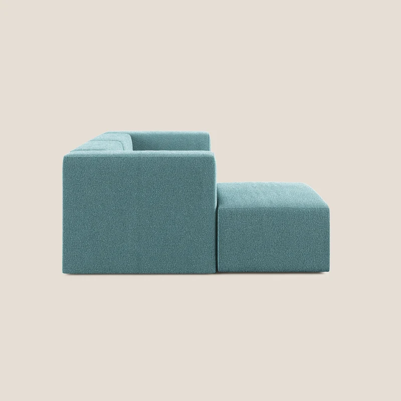 Nettuno canapé d'angle reversible modulable en bouclette douce T07 bleu ciel