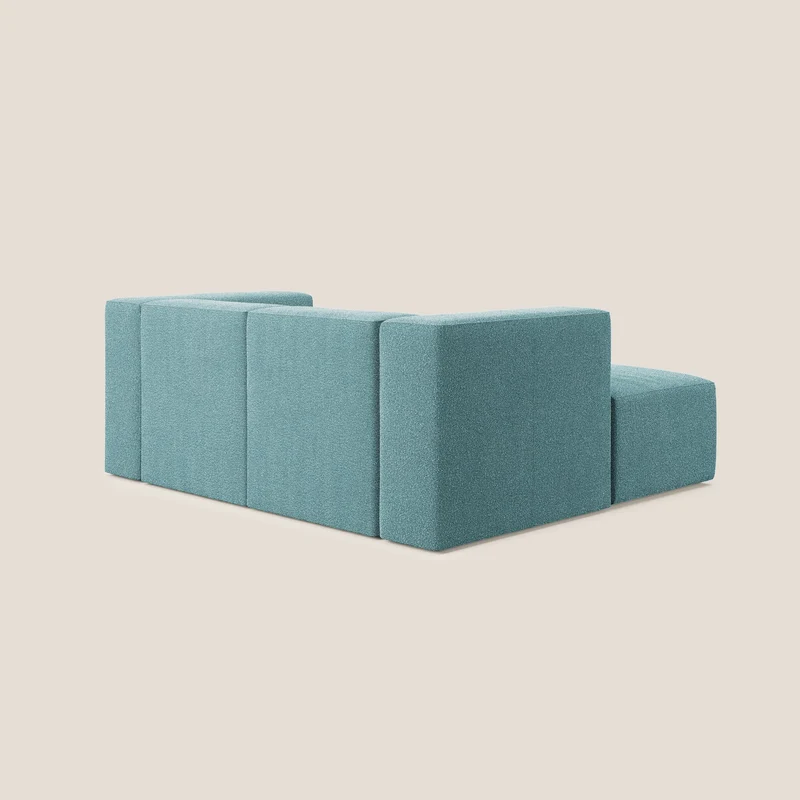 Nettuno canapé d'angle reversible modulable en bouclette douce T07 bleu ciel