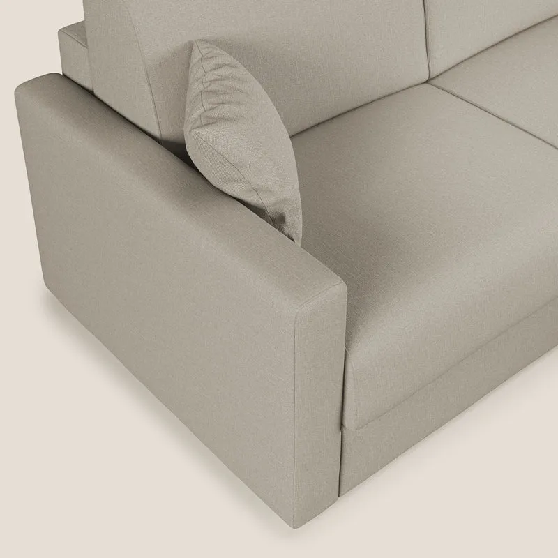Chris Canapé d'angle 5 places en tissu imperméable T13 crème