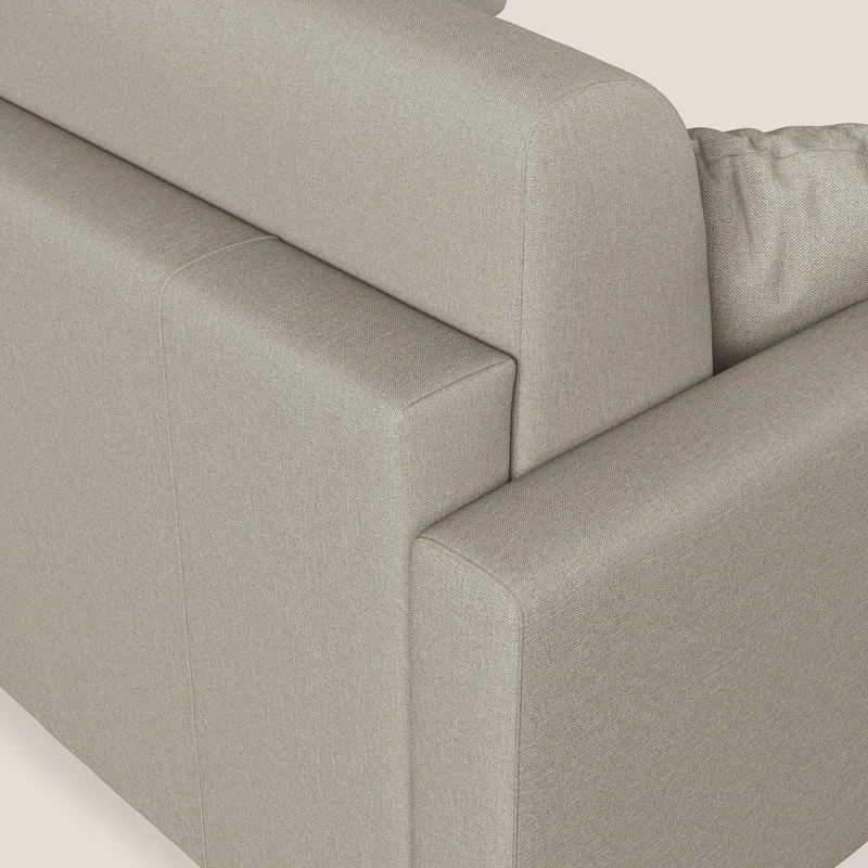 Chris Canapé d'angle 5 places en tissu imperméable T13 crème