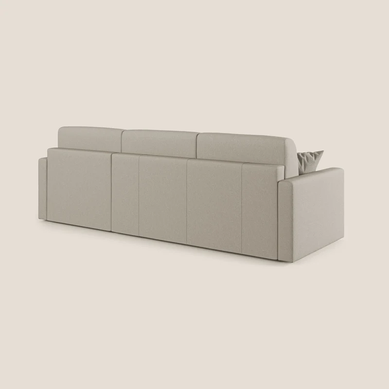 Chris Canapé d'angle 5 places en tissu imperméable T13 crème