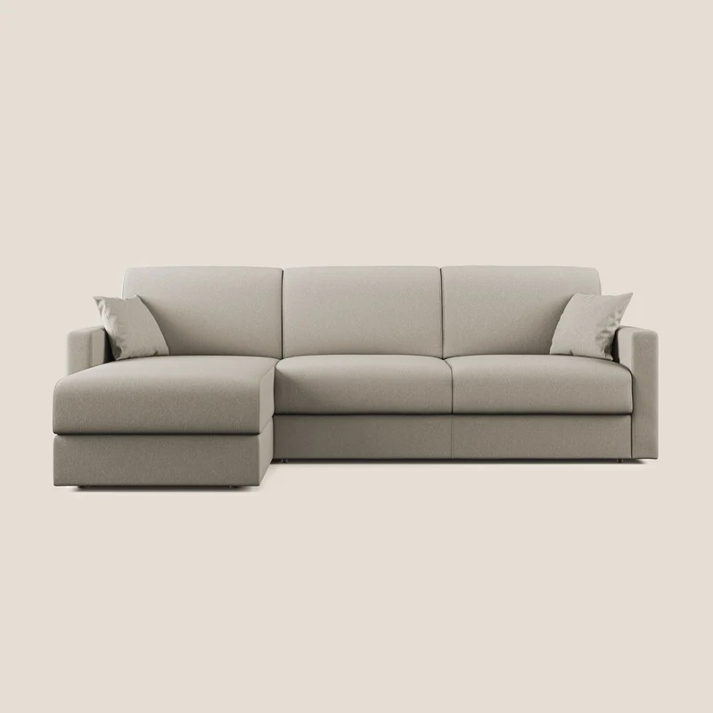 Chris Canapé d'angle 5 places en tissu imperméable T13 crème