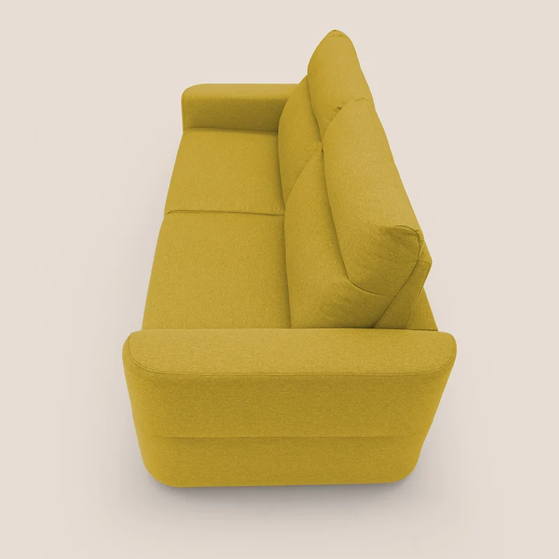 Cupido Canapé convertible matelas H18 cm au dossier haut moelleux en tissu imperméable T13 jaune