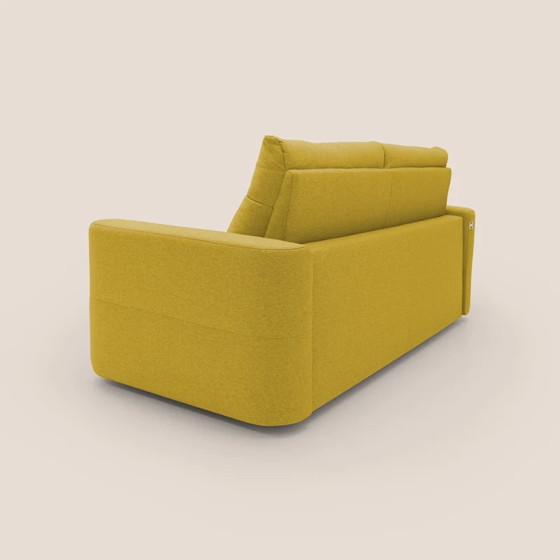 Cupido Canapé convertible matelas H18 cm au dossier haut moelleux en tissu imperméable T13 jaune