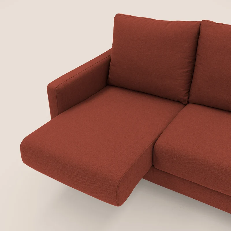 Klimt canapé avec assises coulissantes et dossier en duvet d'oie en tissu détachable T05 rouge