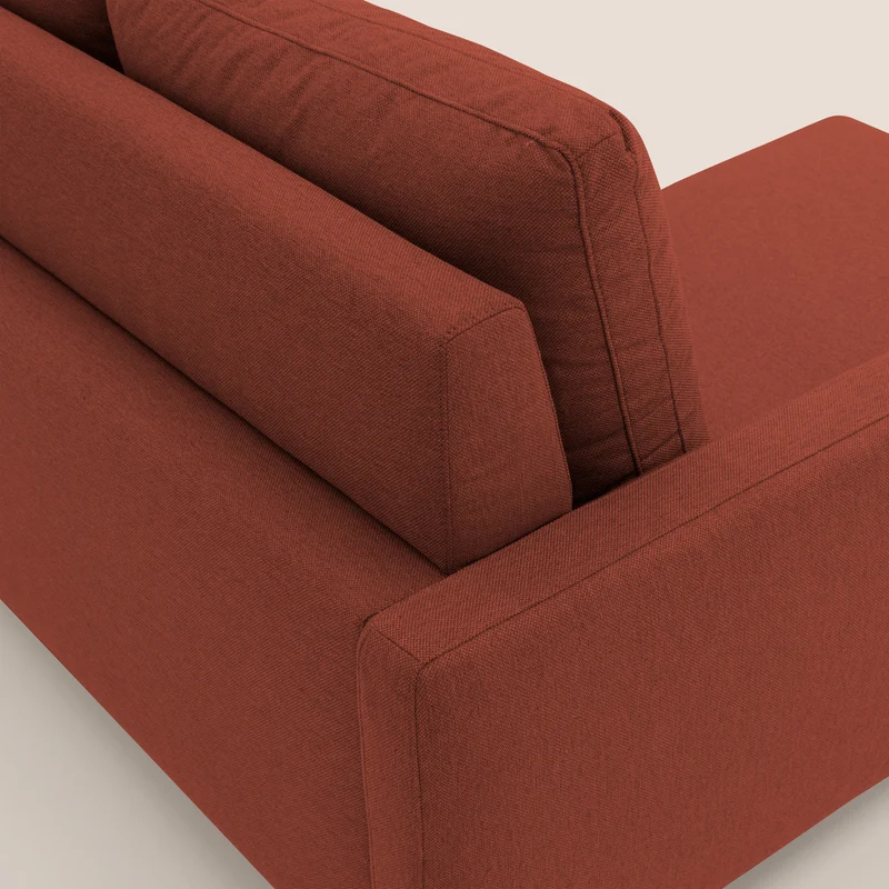 Klimt canapé avec assises coulissantes et dossier en duvet d'oie en tissu détachable T05 rouge