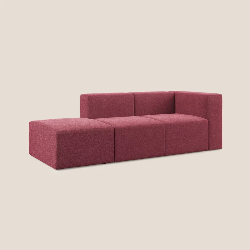 Nettuno canapé moderne modulable en bouclette douce T07 rouge
