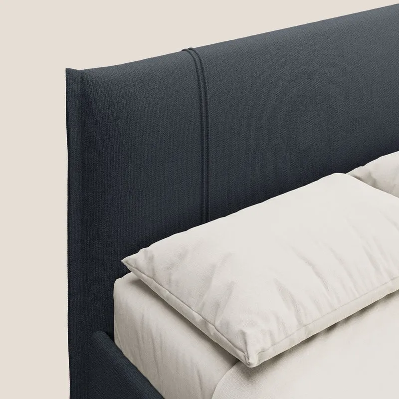 Alicia lit rembourré avec coffre de rangement en tissu imperméable T14 bleu