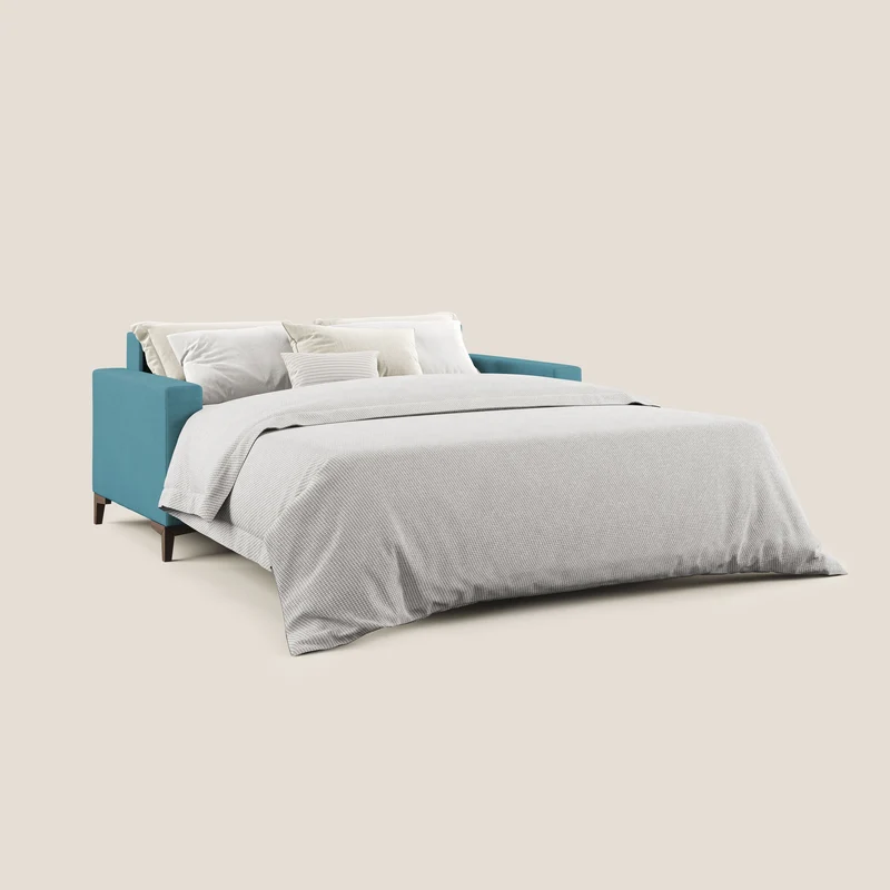 Kafka canapé lit convertible en tissu doux imperméable T02 bleu ciel