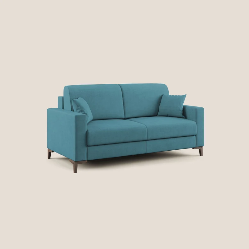 Kafka canapé lit convertible en tissu doux imperméable T02 bleu ciel