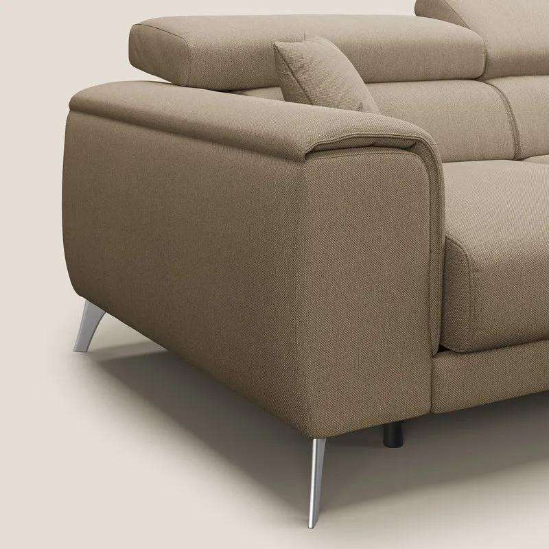 Fusion Canapé d'angle avec assises amovibles en tissu doux antitache T05 beige