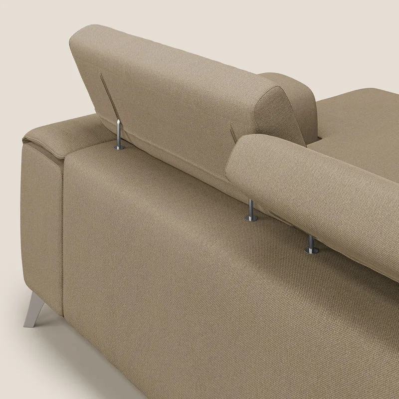 Fusion Canapé d'angle avec assises amovibles en tissu doux antitache T05 beige