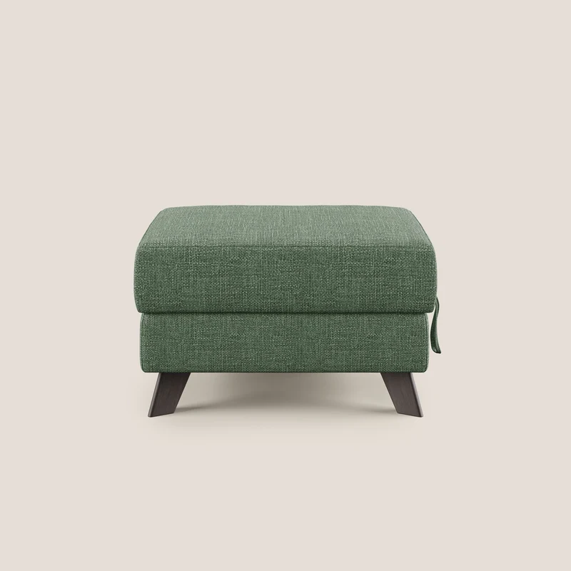 Moon Pouf coffre aux pieds hauts en tissu doux entrelacé soft-touch imperméable T06 vert