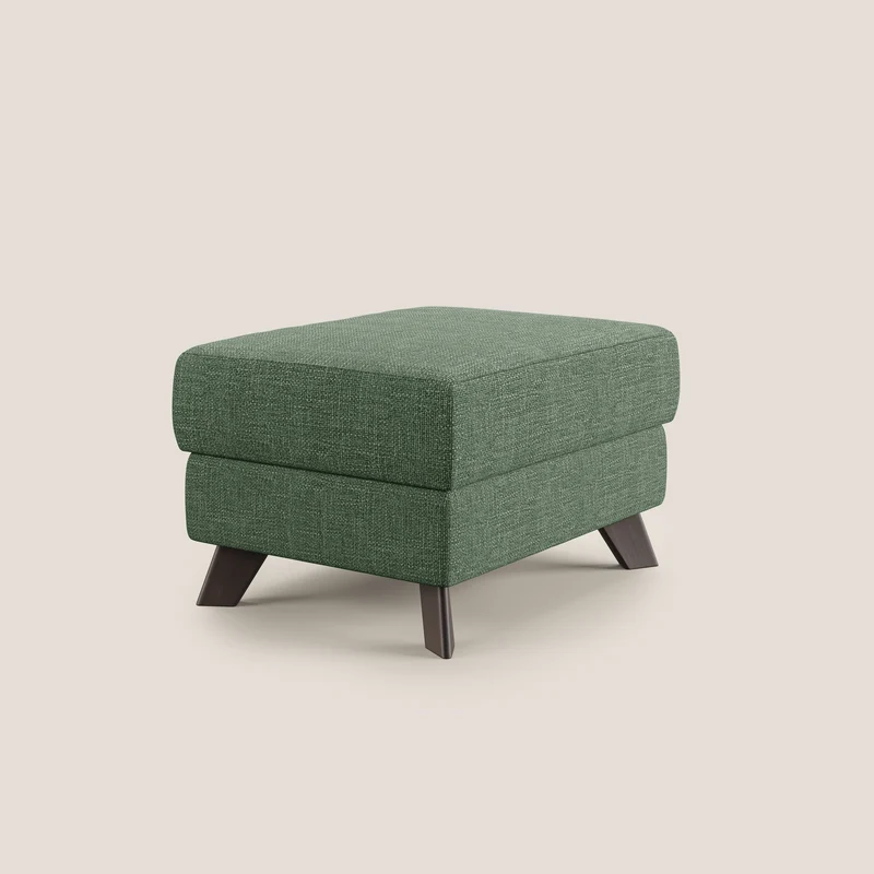 Moon Pouf coffre aux pieds hauts en tissu doux entrelacé soft-touch imperméable T06 vert