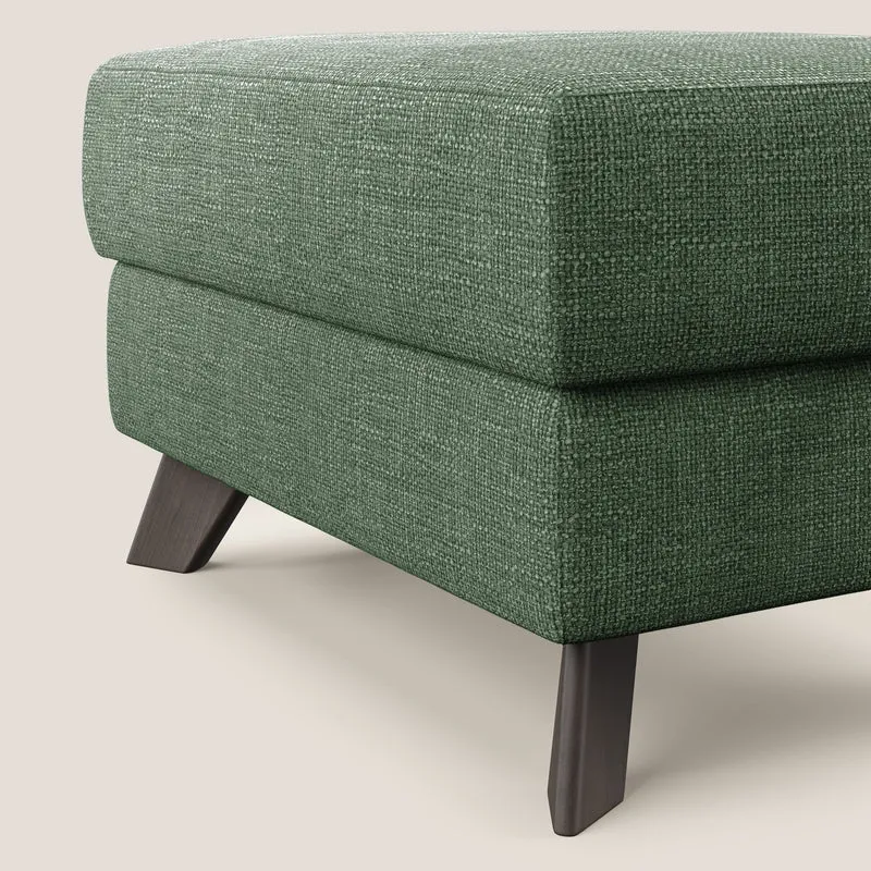 Moon Pouf coffre aux pieds hauts en tissu doux entrelacé soft-touch imperméable T06 vert