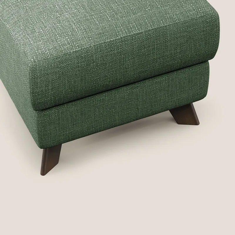 Moon Pouf coffre aux pieds hauts en tissu doux entrelacé soft-touch imperméable T06 vert