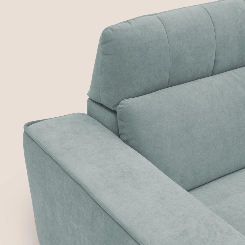 Clark Canapé d'angle avec option relax électrique en tissu imperméable et détachable T17 vert d'eau