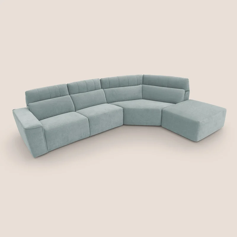 Clark Canapé d'angle avec option relax électrique en tissu imperméable et détachable T17 vert d'eau