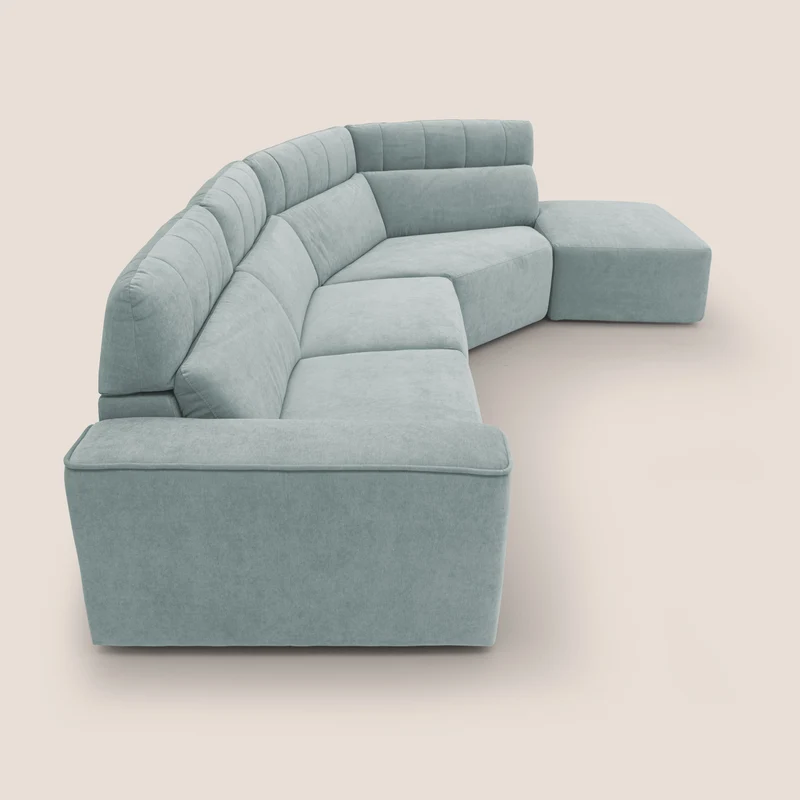 Clark Canapé d'angle avec option relax électrique en tissu imperméable et détachable T17 vert d'eau