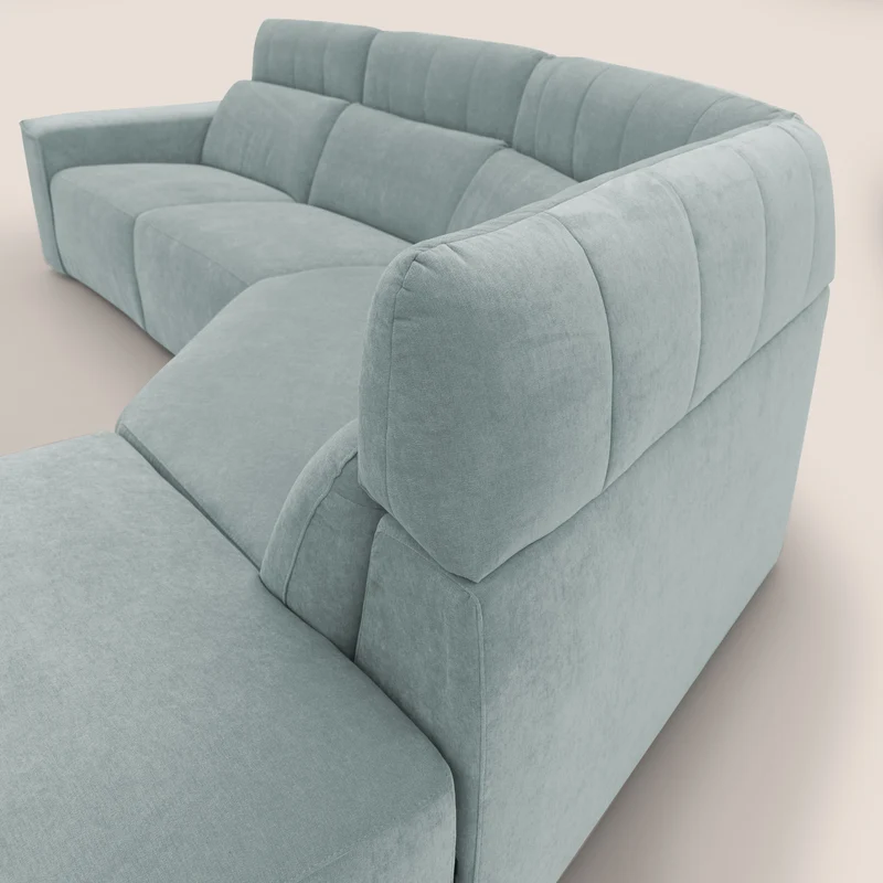 Clark Canapé d'angle avec option relax électrique en tissu imperméable et détachable T17 vert d'eau