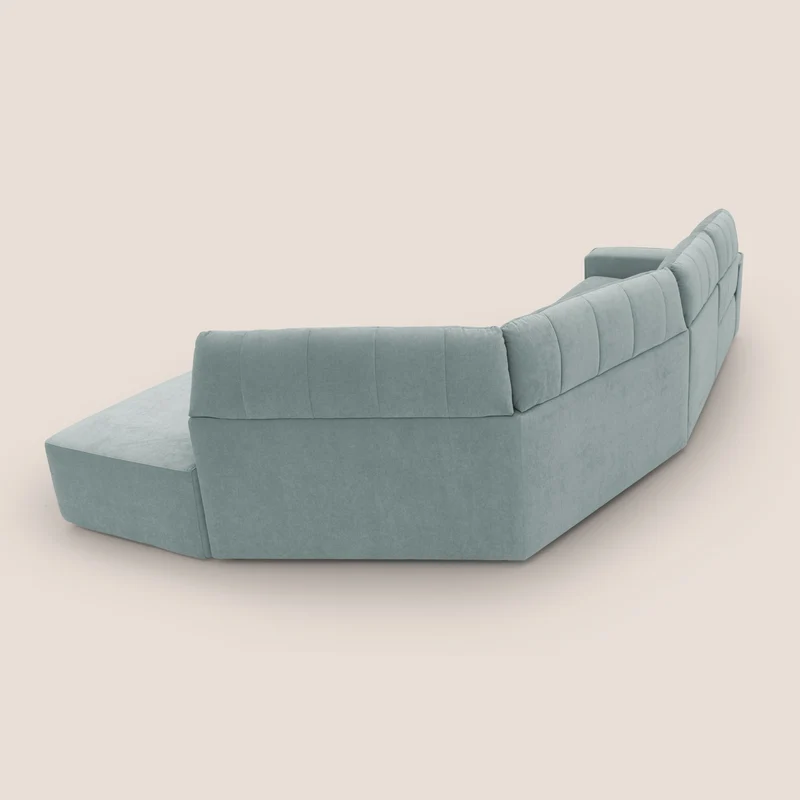 Clark Canapé d'angle avec option relax électrique en tissu imperméable et détachable T17 vert d'eau
