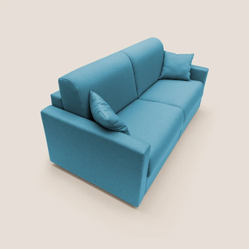 Chris Canapé convertible en tissu imperméable T13 bleu ciel