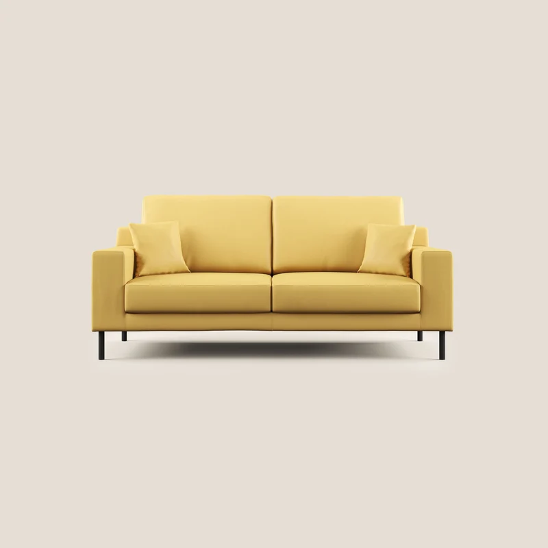 Uranio canapé linéaire moderne en simili cuir imperméable T04 jaune