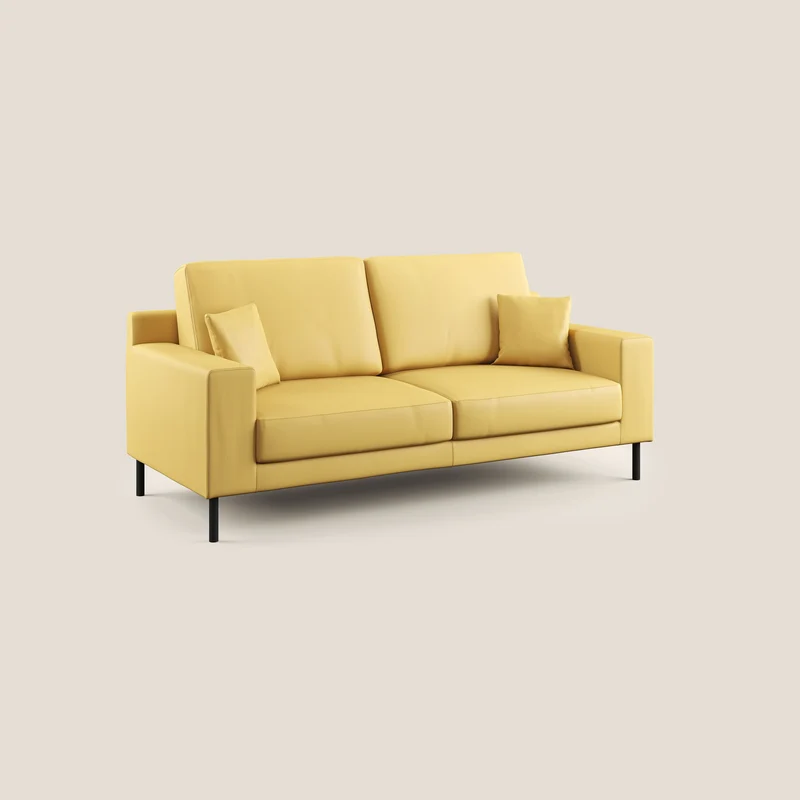 Uranio canapé linéaire moderne en simili cuir imperméable T04 jaune