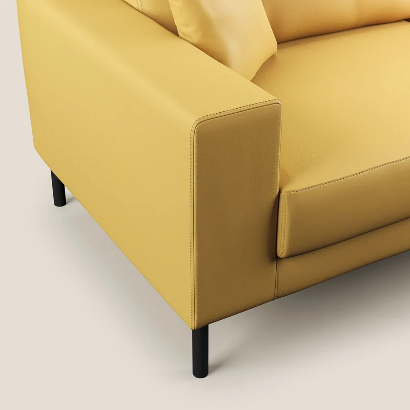 Uranio canapé linéaire moderne en simili cuir imperméable T04 jaune