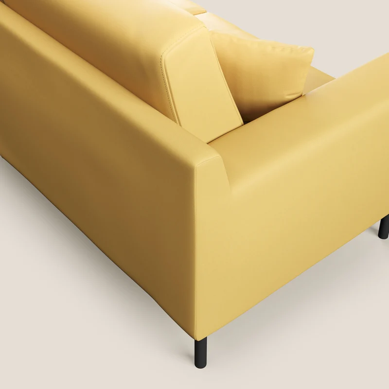 Uranio canapé linéaire moderne en simili cuir imperméable T04 jaune