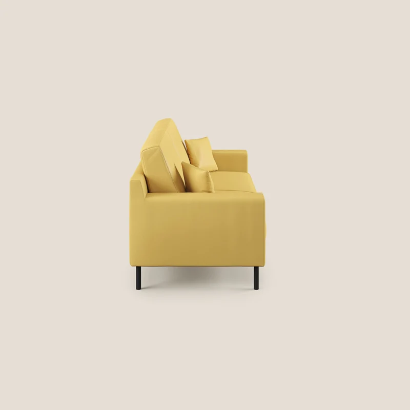 Uranio canapé linéaire moderne en simili cuir imperméable T04 jaune