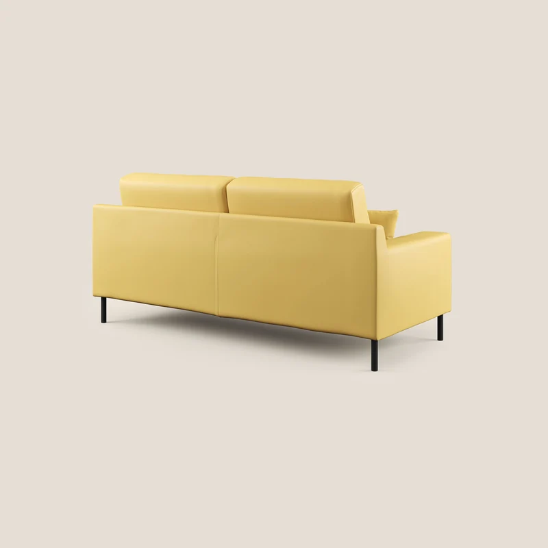Uranio canapé linéaire moderne en simili cuir imperméable T04 jaune