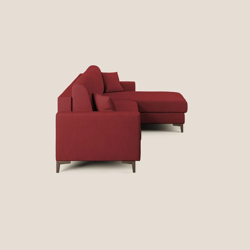 Kafka canapé d'angle convertible en tissu doux imperméable T02 rouge