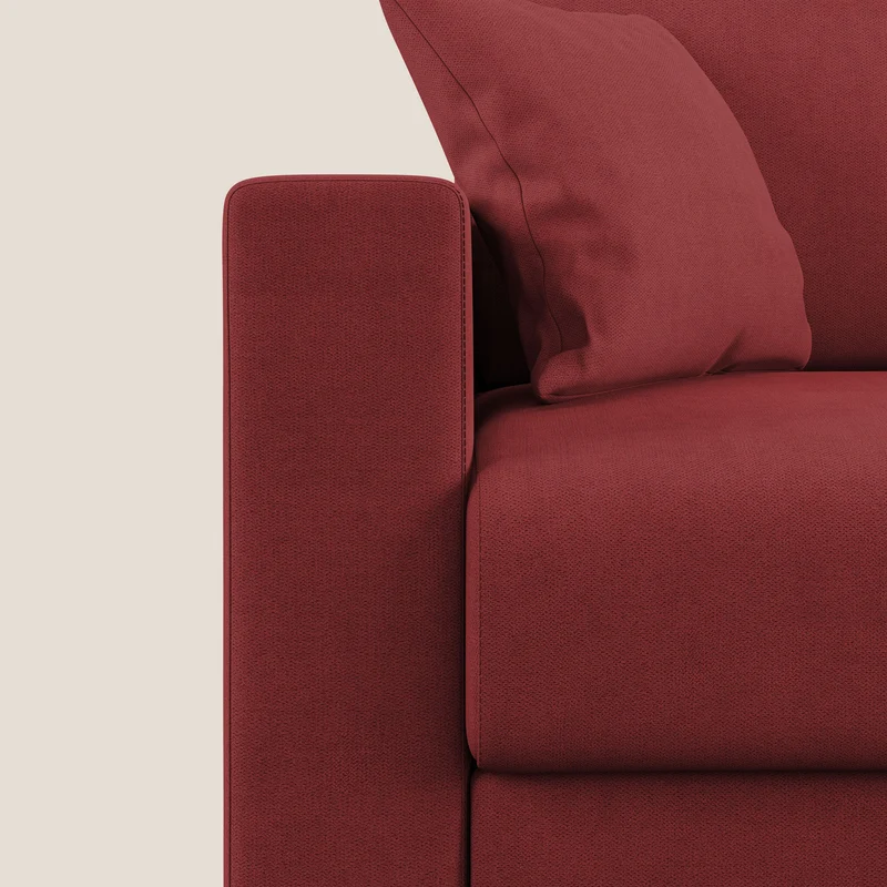 Kafka canapé d'angle convertible en tissu doux imperméable T02 rouge