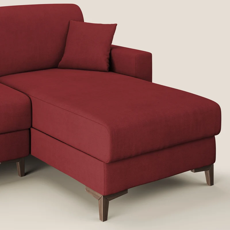 Kafka canapé d'angle convertible en tissu doux imperméable T02 rouge