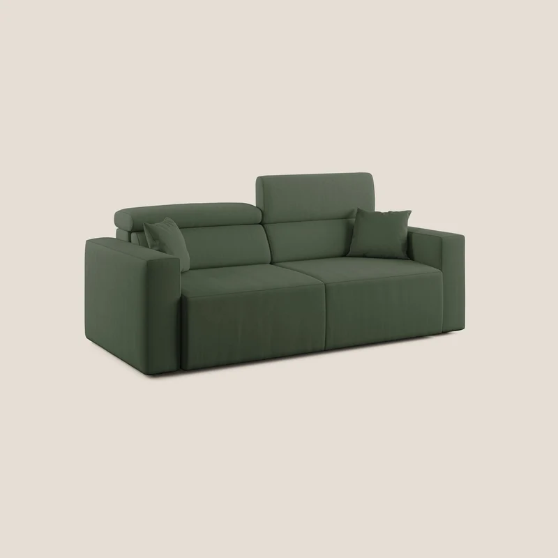 Orwell canapé avec assise extractible en microfibre détachable T11 vert