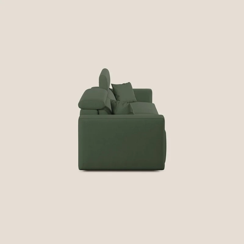Orwell canapé avec assise extractible en microfibre détachable T11 vert
