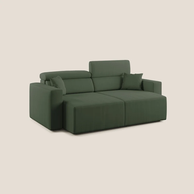 Orwell canapé avec assise extractible en microfibre détachable T11 vert