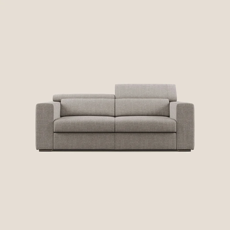 Vegas canapé avec têtières inclinables en tissu doux imperméable T06 Taupe tortora