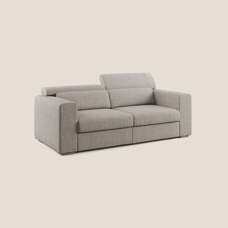 Vegas canapé avec têtières inclinables en tissu doux imperméable T06 Taupe tortora