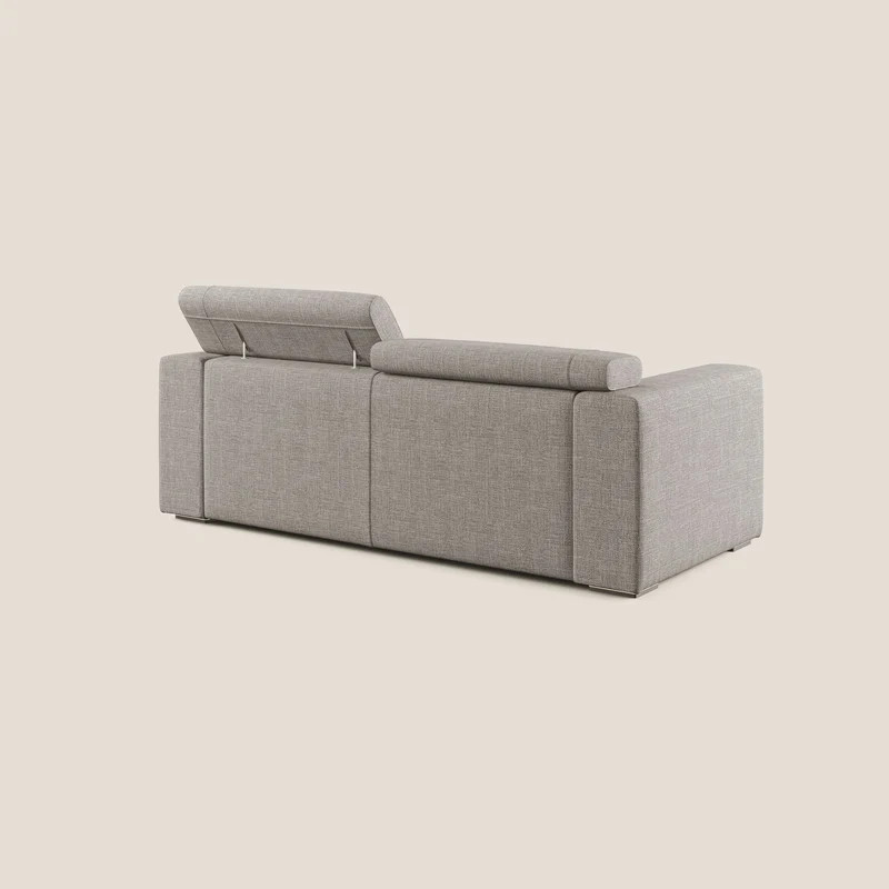Vegas canapé avec têtières inclinables en tissu doux imperméable T06 Taupe tortora