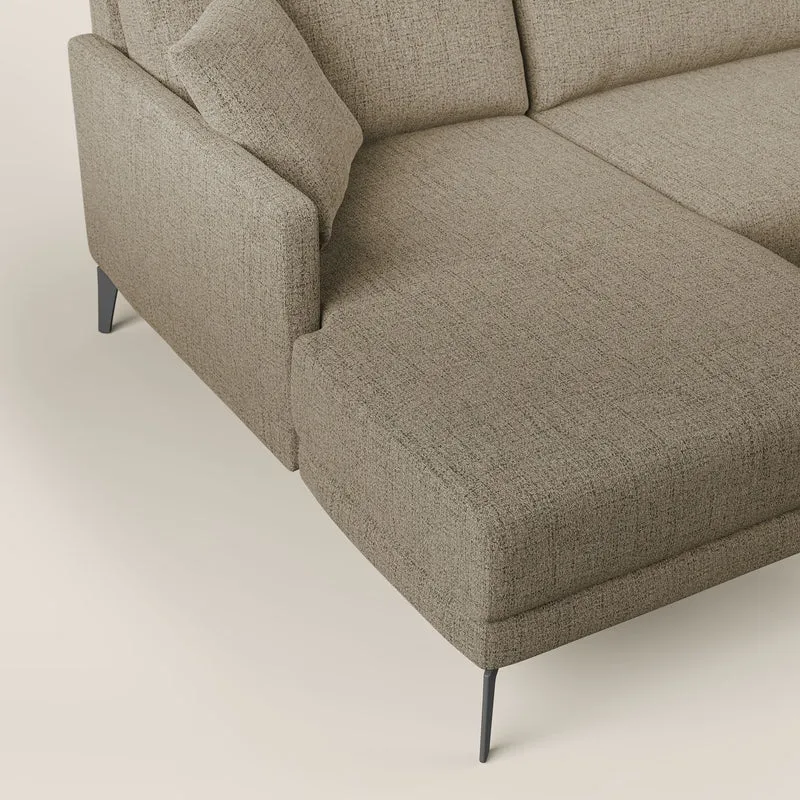 Saturno canapé panoramique moderne en tissu doux imperméable T03 marron